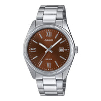 Thumbnail for Casio Casual 44mm Brown Unisex Ion Plated Analogue Watch MTP-1302DD-5AVDF