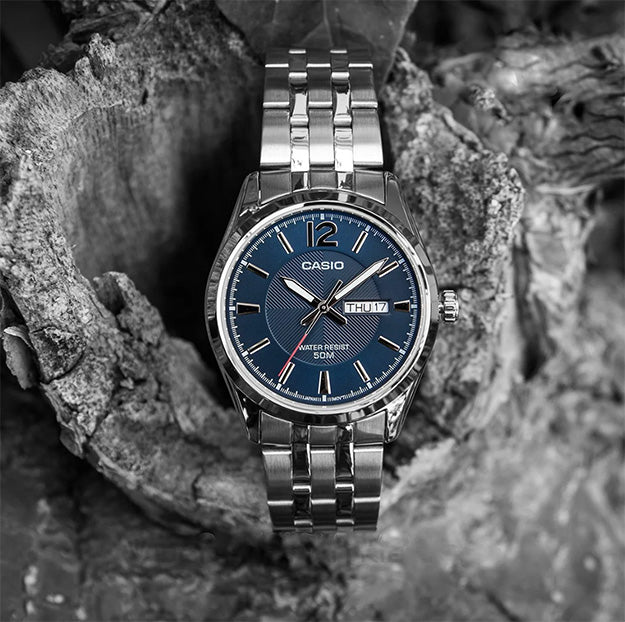 Casio Men's Watch 38mm Enticer Day Date Blue