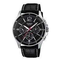 Thumbnail for Casio Men's Watch 44mm Chronograph Black Leather