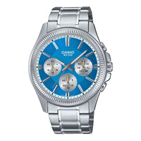 Thumbnail for Casio Chrono 42mm Silver Men's Blue Analogue Watch MTP-1375D-2A2VDF