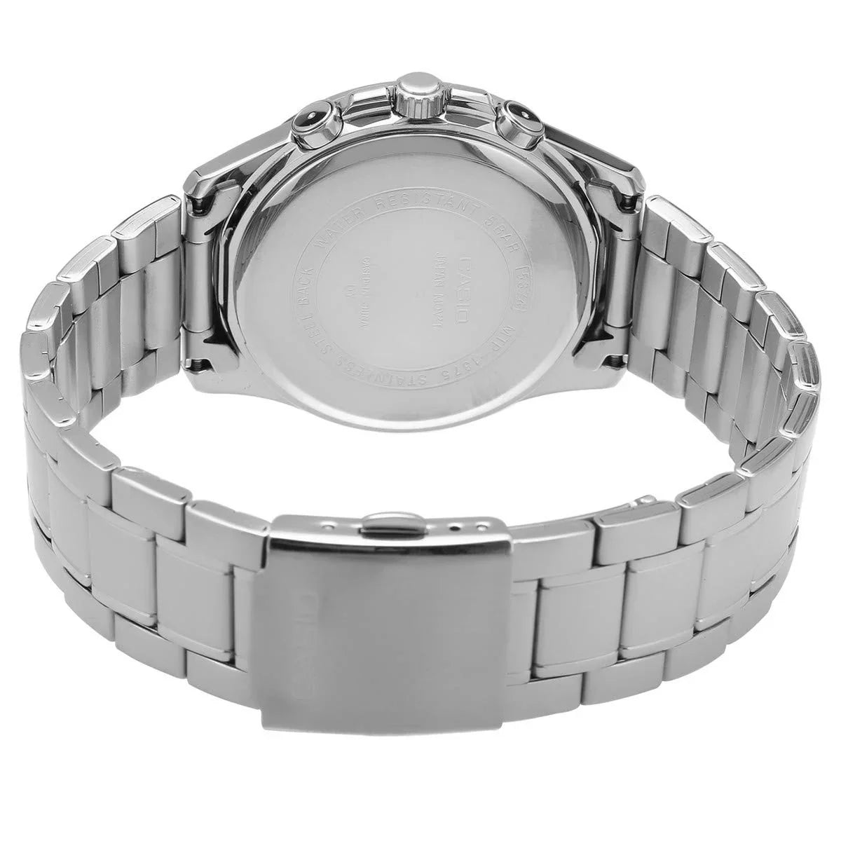 Casio Chrono 42mm Silver Men's Blue Analogue Watch MTP-1375D-2A2VDF