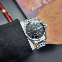 Thumbnail for Casio Day Date 41mm Silver Men's Black Analogue Watch MTP-1384D-1AVDF