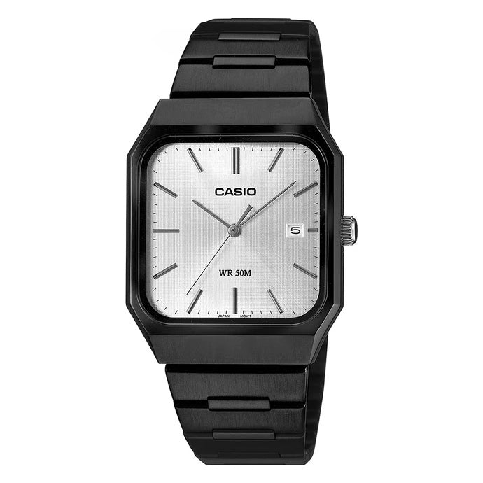 Casio Standard Silver Black Quartz Unisex Watch MTP-B185B-7AVDF
