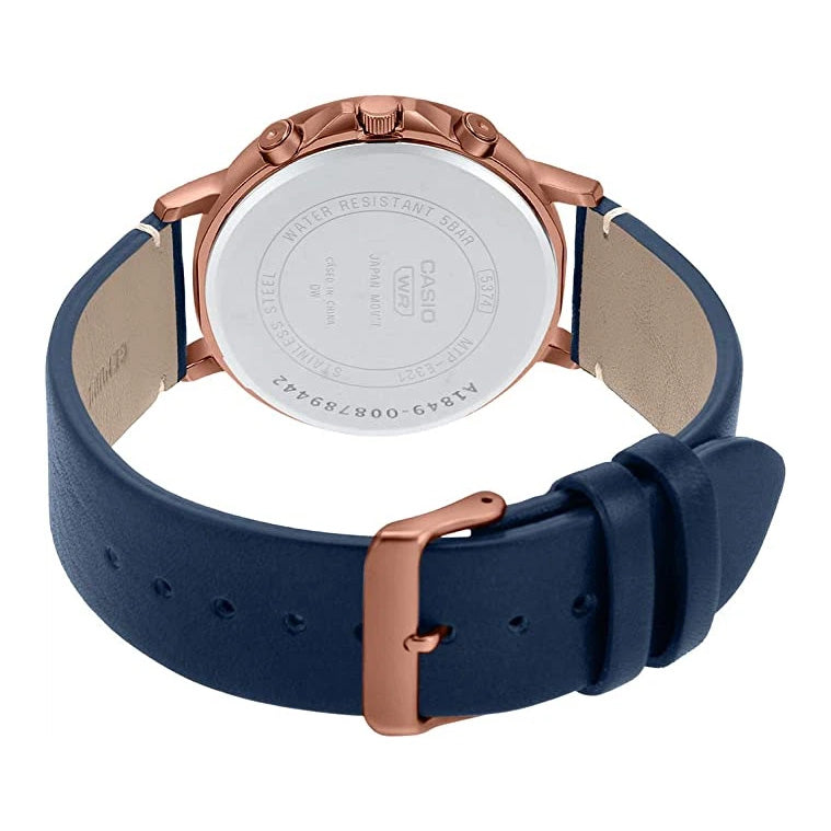Casio Men's Quartz Multifunction Watch 45mm Blue Rose Gold