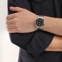 Thumbnail for Casio Classic 37mm Silver Men's Black Analogue Watch MTP-V002D-1BUDF