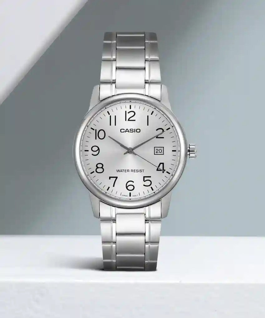 Casio Classic 37mm Silver Men's Silver Analogue Watch MTP-V002D-7BUDF