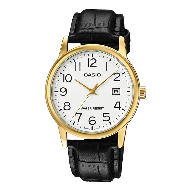 Casio Men's Watch 37mm Classic Gold Black Leather