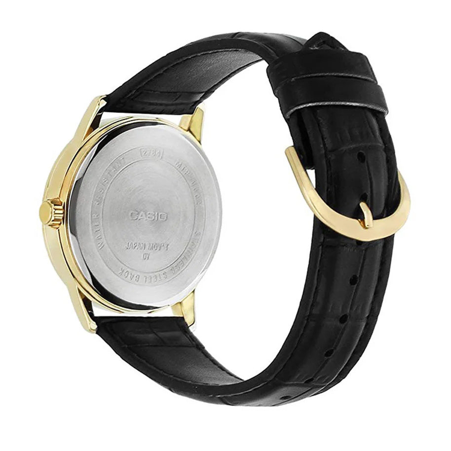 Casio Men's Watch 37mm Classic Gold Black Leather