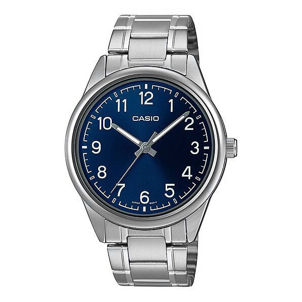 Casio Classic 40mm Silver Men's Blue Analogue Watch MTP-V005D-2B4UDF
