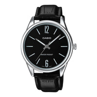 Thumbnail for Casio Classic 40mm Silver Men's Black Leather Analogue Watch MTP-V005L-1BUDF