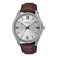 Thumbnail for Casio Classic 40mm Silver Men's Brown Leather Analogue Watch MTP-V005L-7B5UDF