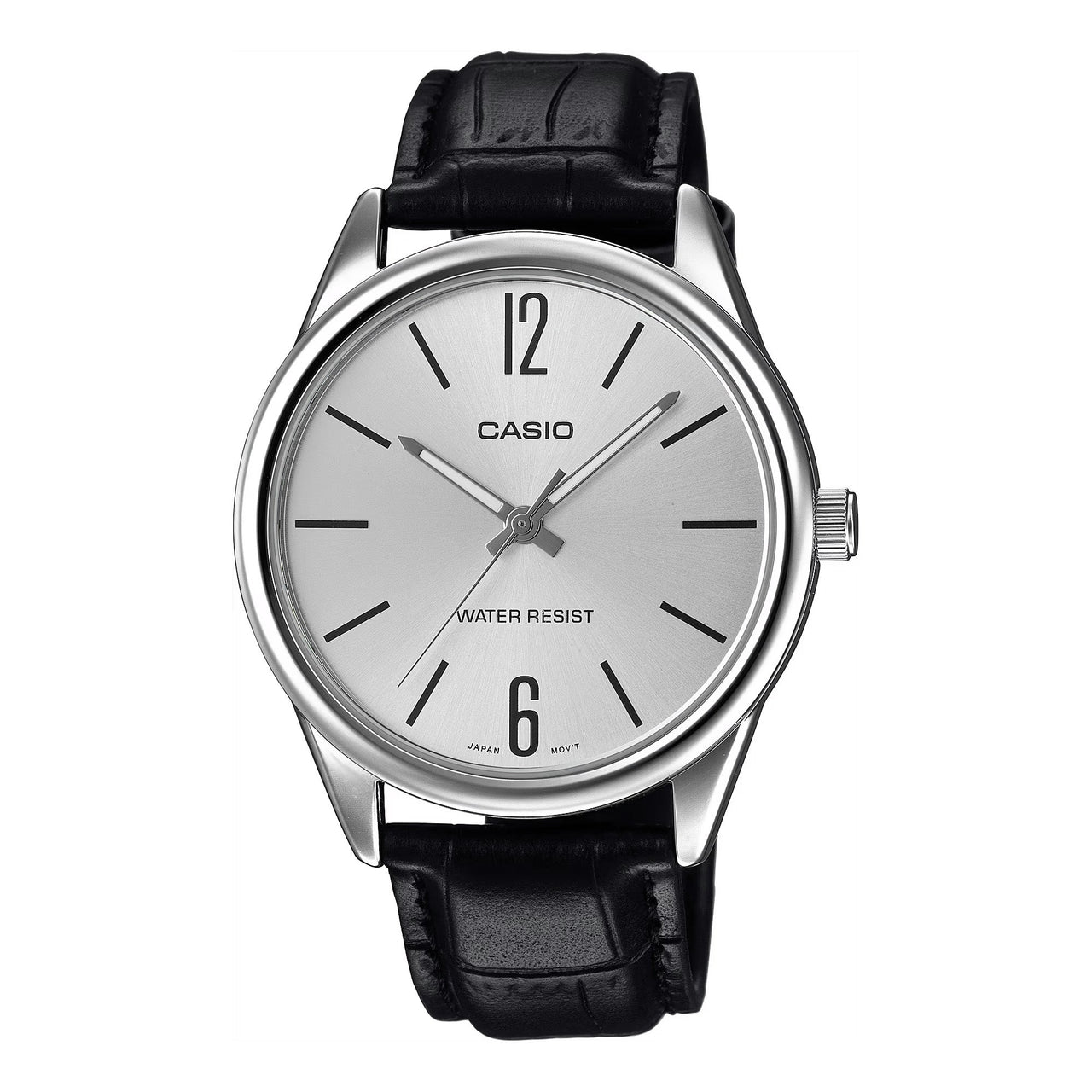 Casio Classic 40mm Silver Men's Black Leather Analogue Silver Watch MTP-V005L-7BUDF