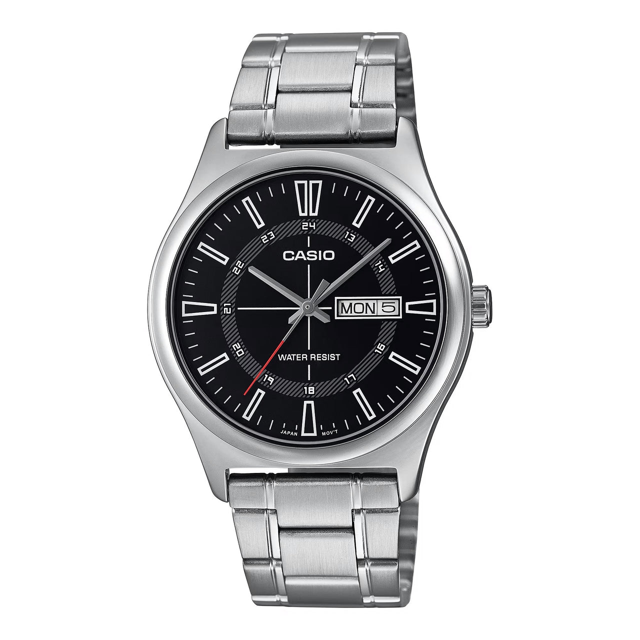 Casio Classic 38mm Silver Men's Black Silver Analogue Watch MTP-V006D-1CUDF