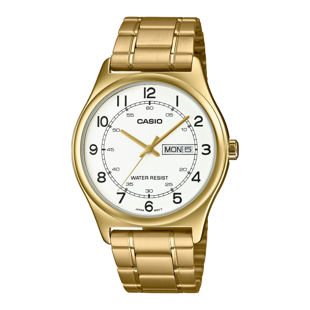 Casio Dress 38mm Gold Men's White Analogue Watch MTP-V006G-7BUDF