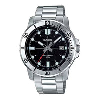 Thumbnail for Casio Men's Watch 45mm Enticer Link Bracelet Black Silver
