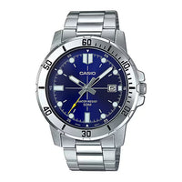 Thumbnail for Casio Men's Watch 45mm Enticer Link Bracelet Blue Silver