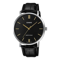 Thumbnail for Casio Men's Black Leather Watch MTP-VT01L-1BUDF