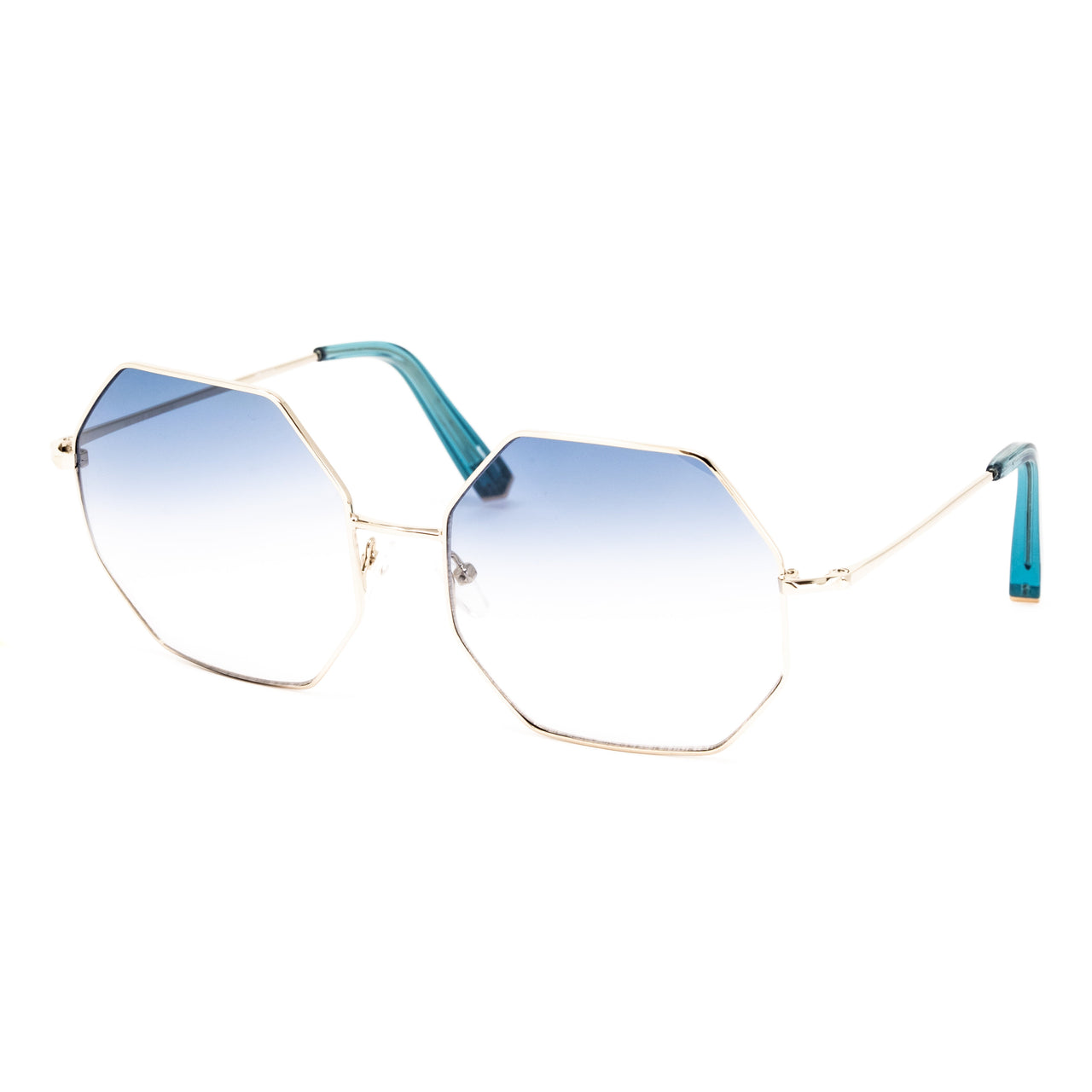 Matthew Williamson x Linda Farrow Blue Octagonal Sunglasses MW102C12SUN