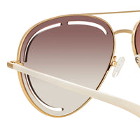Thumbnail for Matthew Williamson x Linda Farrow Gold Sunglasses MW264C2SUN