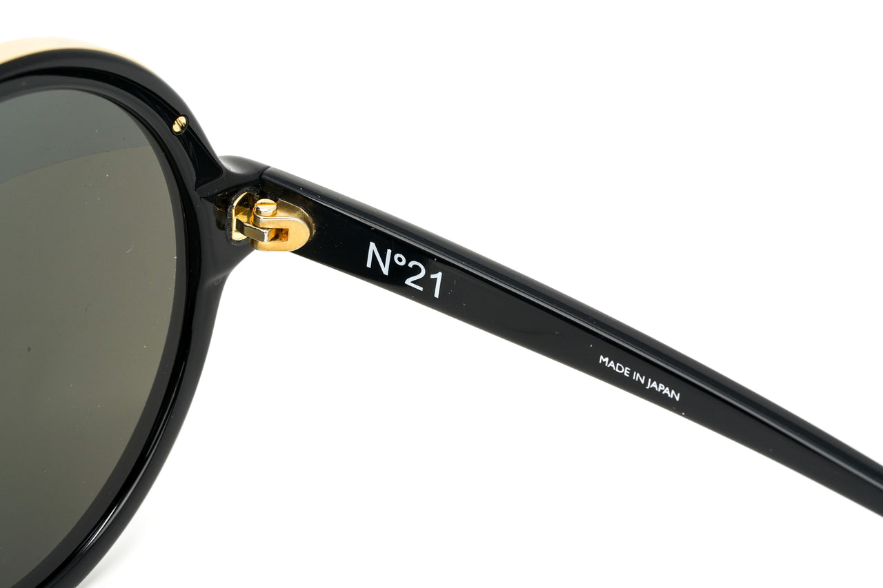 No. 21 Women's Sunglasses Round Black Yellow Gold N21S1C6SUN