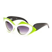Thumbnail for Prabal Gurung x Linda Farrow Cat Eye Pop Art Green White Polarised Sunglasses