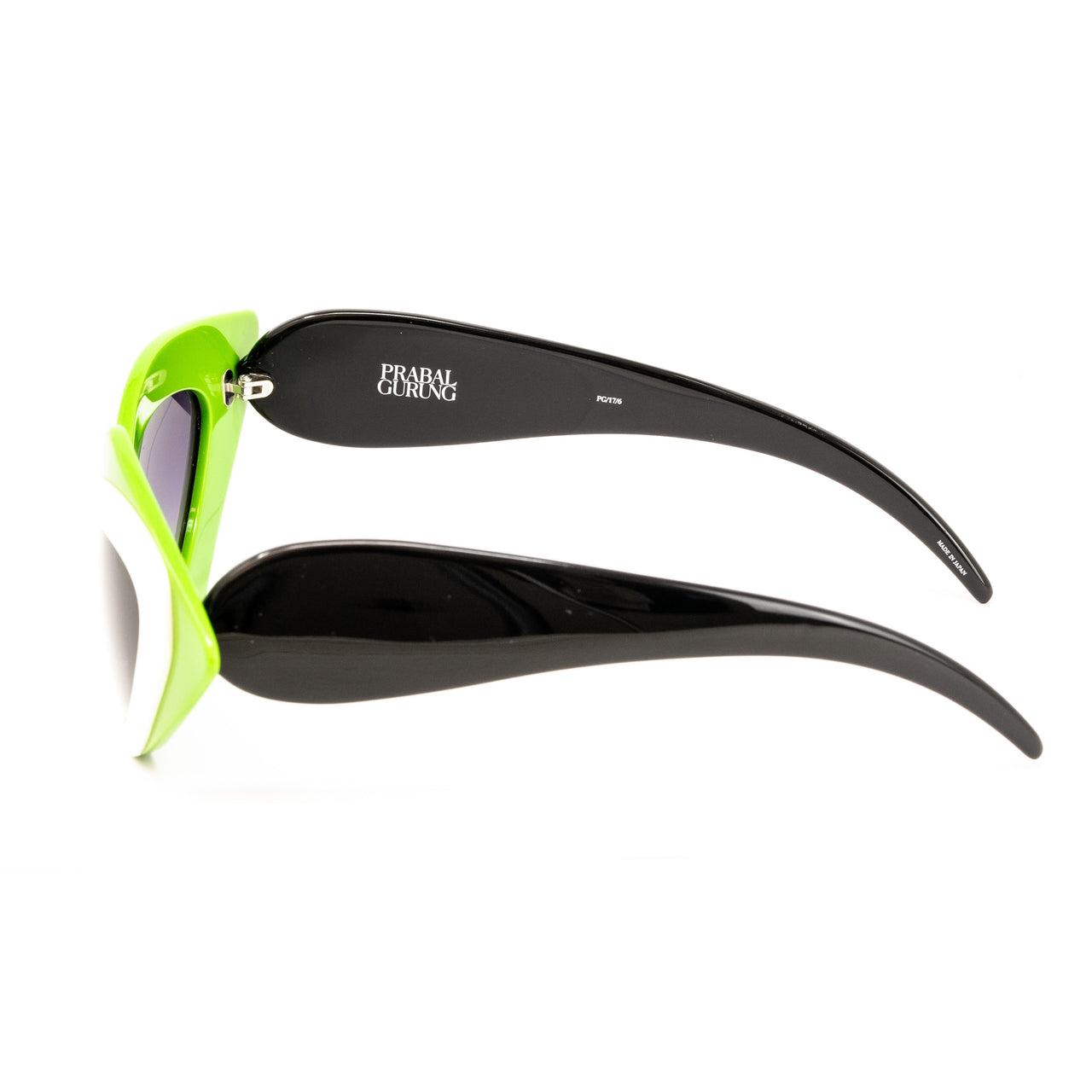 Prabal Gurung x Linda Farrow Cat Eye Pop Art Green White Polarised Sunglasses