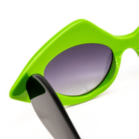 Thumbnail for Prabal Gurung x Linda Farrow Cat Eye Pop Art Green White Polarised Sunglasses