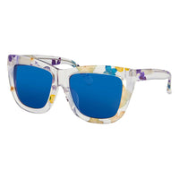Thumbnail for Phillip Lim x Linda Farrow Floral Blue Sunglasses PL140C4SUN
