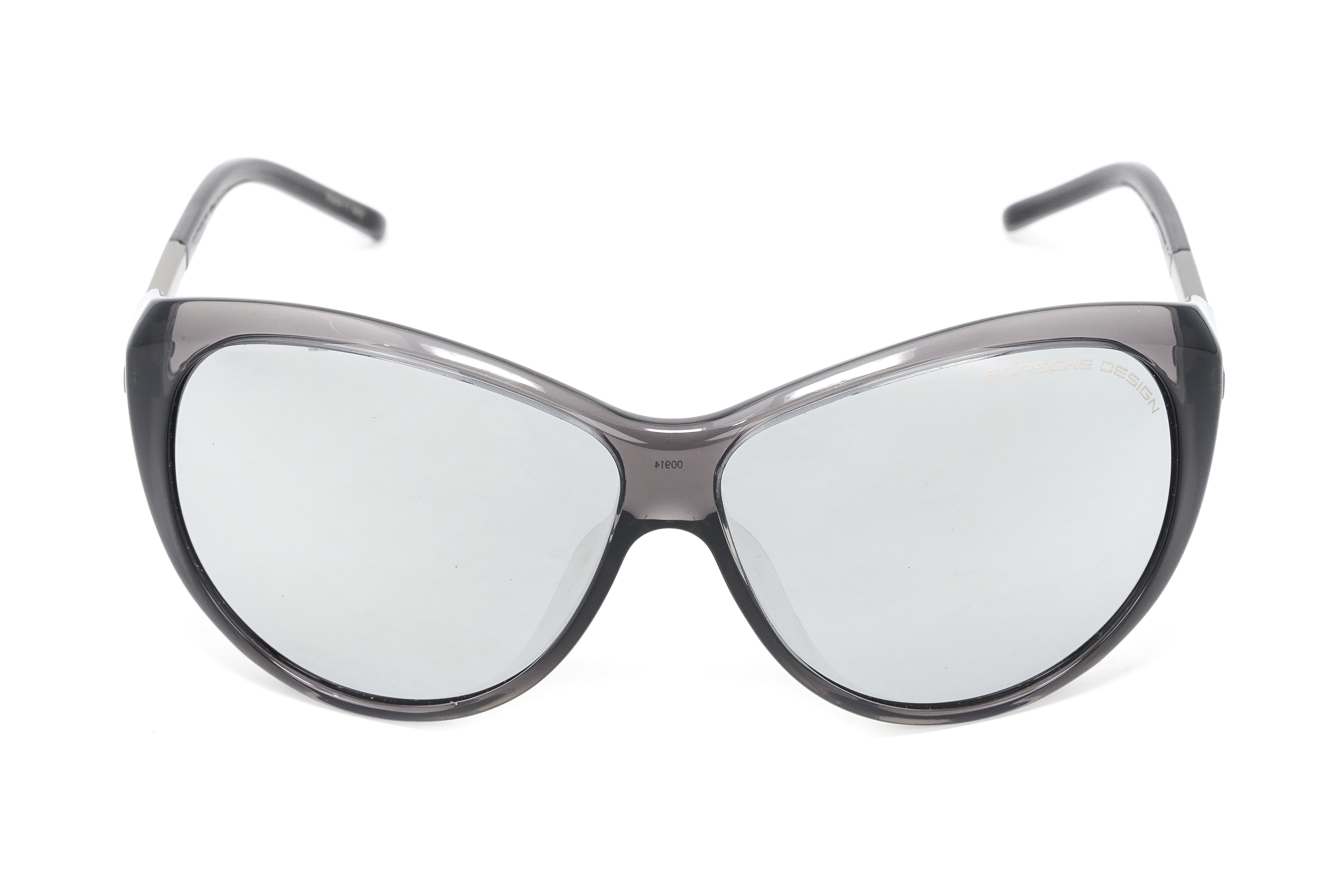 Porsche Design Ladies Sunglasses Oversized Cat Eye Dark Grey Mirror P8602 A