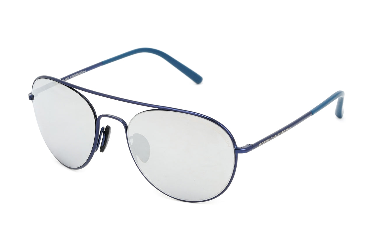 Porsche Design Unisex Sunglasses Pilot Blue Mirror Lenses P8606 A