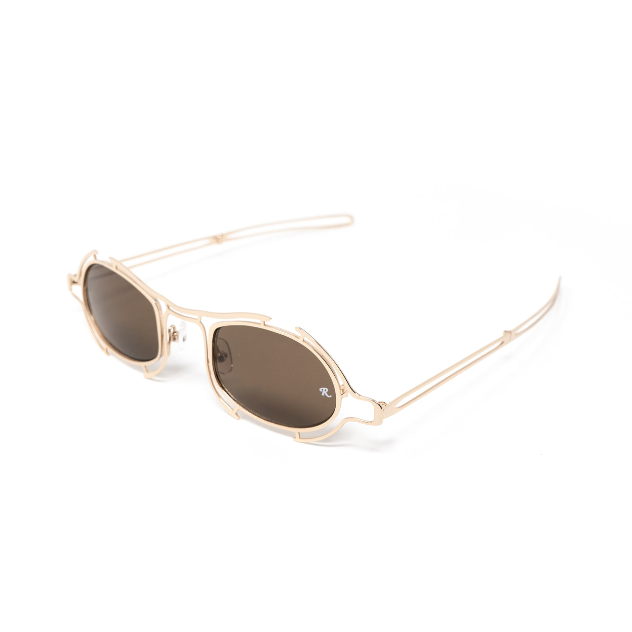 Raf Simons By Linda Farrow - Special Shape Gold and Brown Lenses