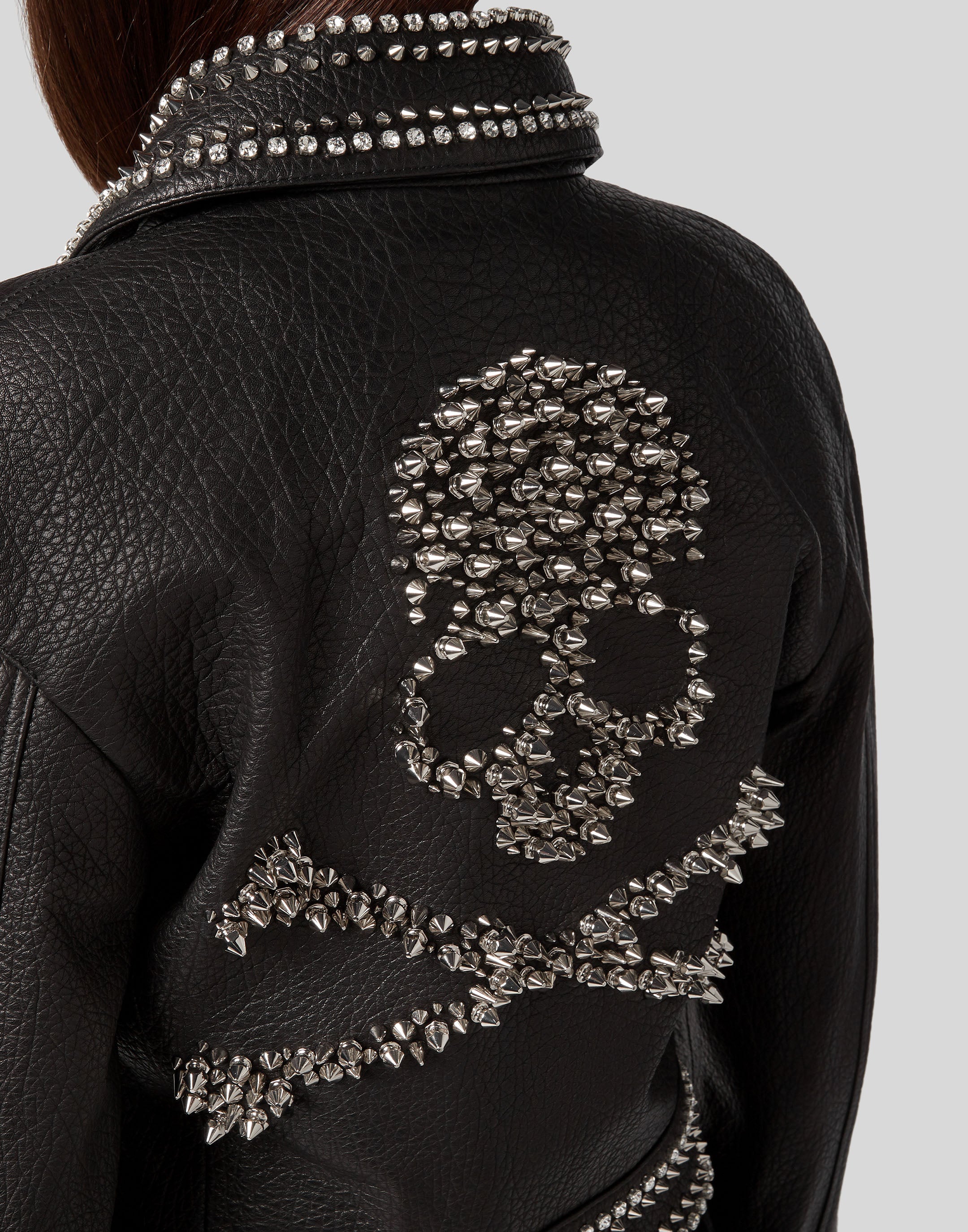 Philipp Plein Studs Skull Leather Jacket Size S – Watches & Crystals