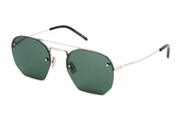 Thumbnail for Saint Laurent Men's Sunglasses Irregular Rimless Silver/Green SL 422 004 52