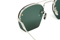 Thumbnail for Saint Laurent Men's Sunglasses Irregular Rimless Silver/Green SL 422 004 52
