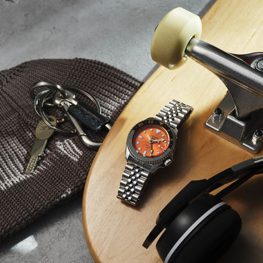 Seiko 5 Sport SKX GMT Men's Orange Watch SSK005K1