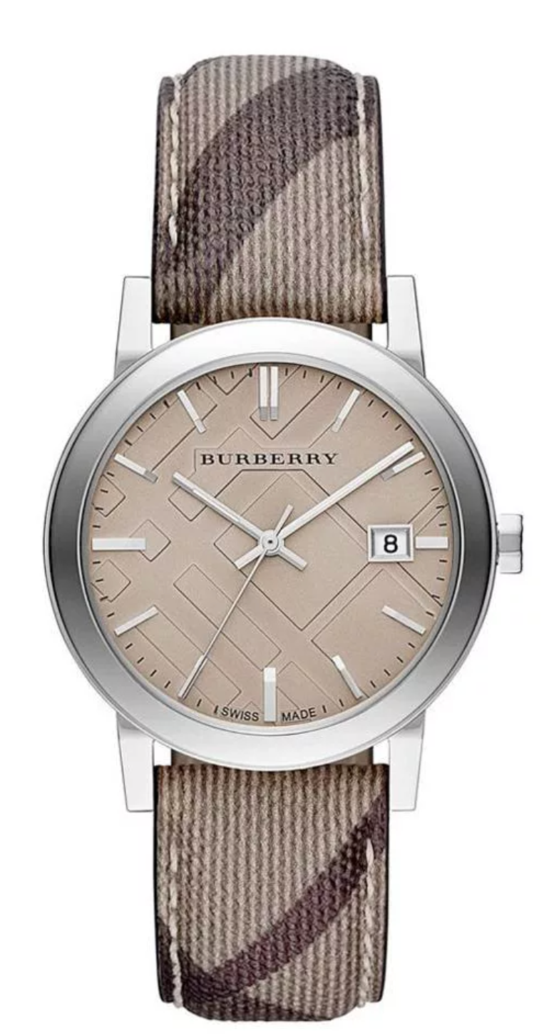 Burberry check watch deals