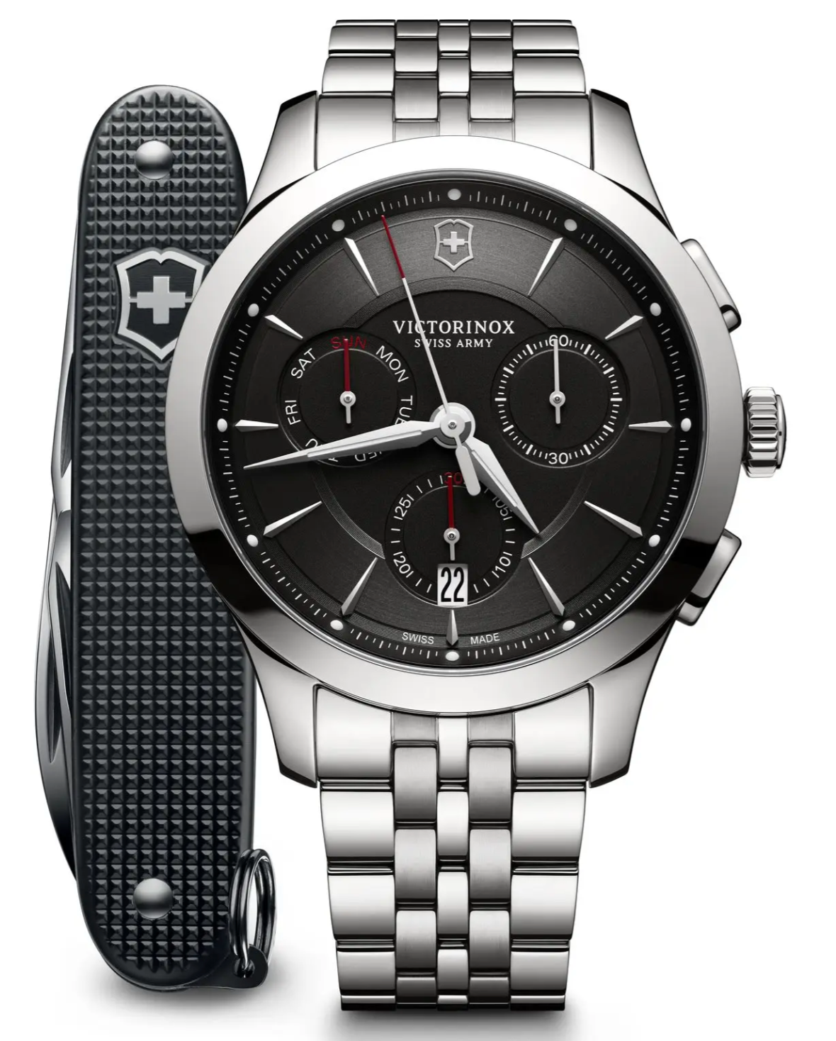 Victorinox Men's Watch Chronograph Black Dial Stainless Steel 241745.1