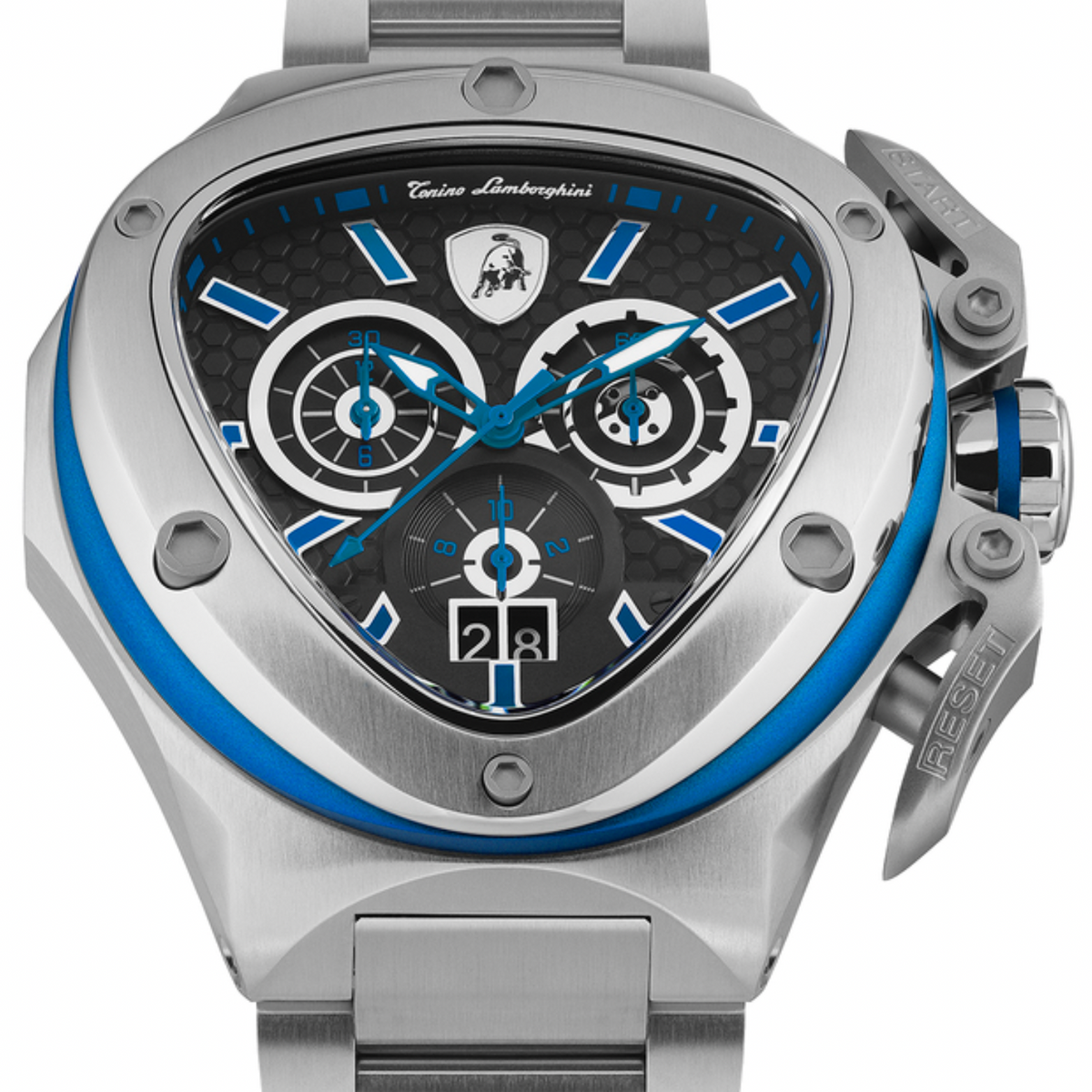 Tonino Lamborghini Spyder X SS Chronograph Date steel Blue