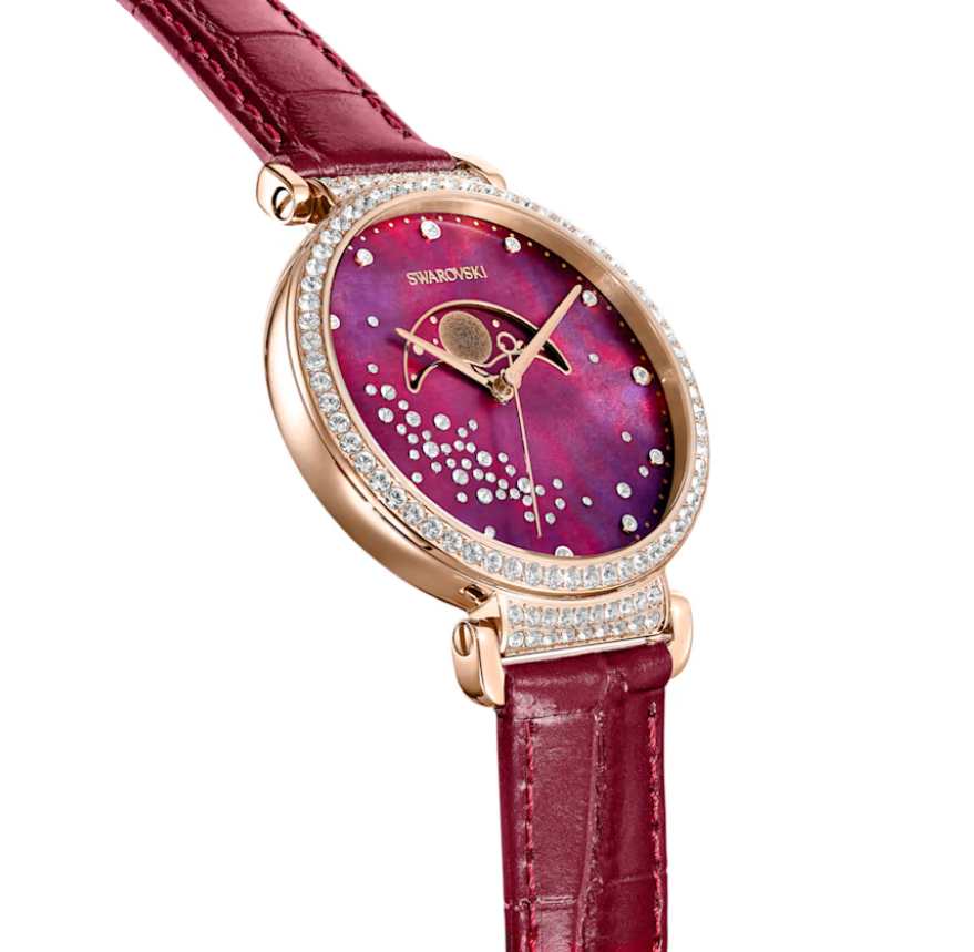 Swarovski pink 2025 face watch