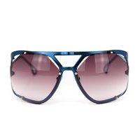 Thumbnail for Raf Simons by Linda Farrow - Shield Blue Metal Special with Grey Lenses