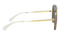 Thumbnail for Gucci Unisex Sunglasses Oversized Pilot Gold GG0904S-002 61