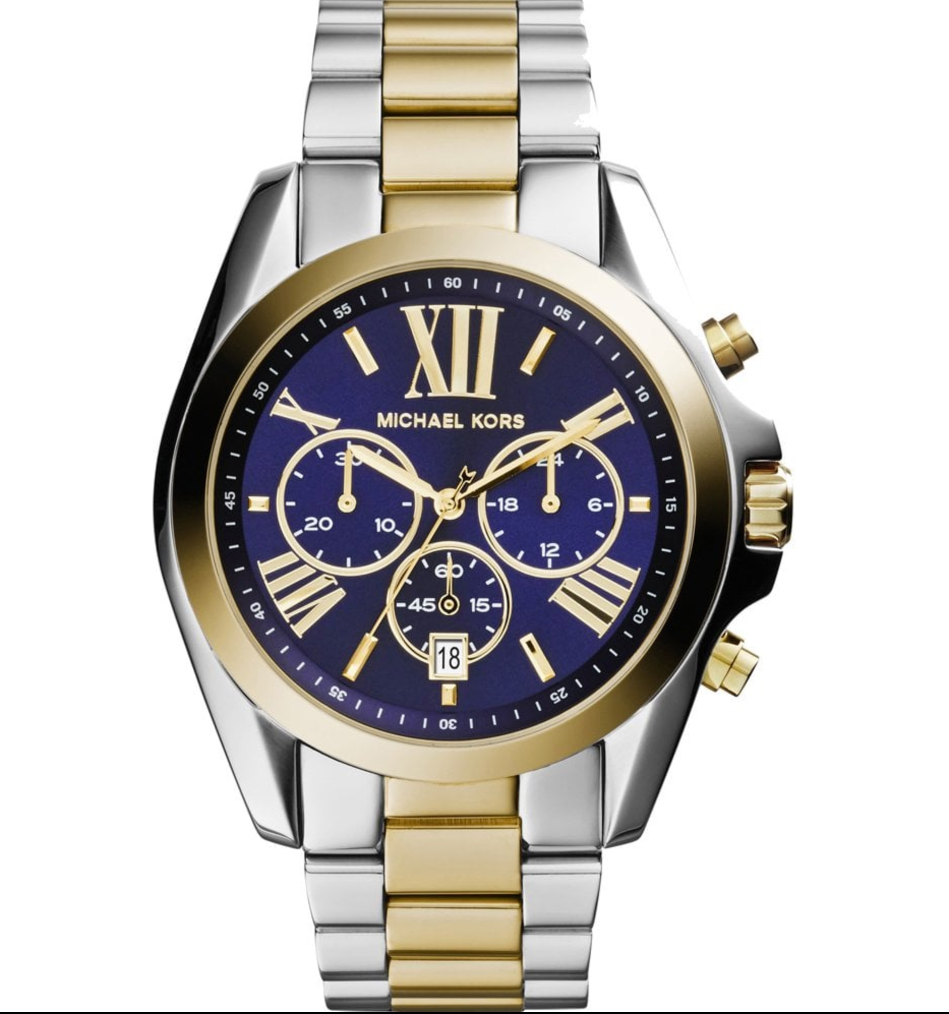 Michael Kors Watch Bradshaw Chronograph 43mm Blue Gold MK5976