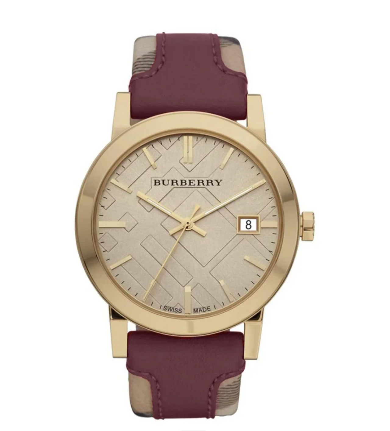 Burberry Ladies Watch The City Check Gold BU9017