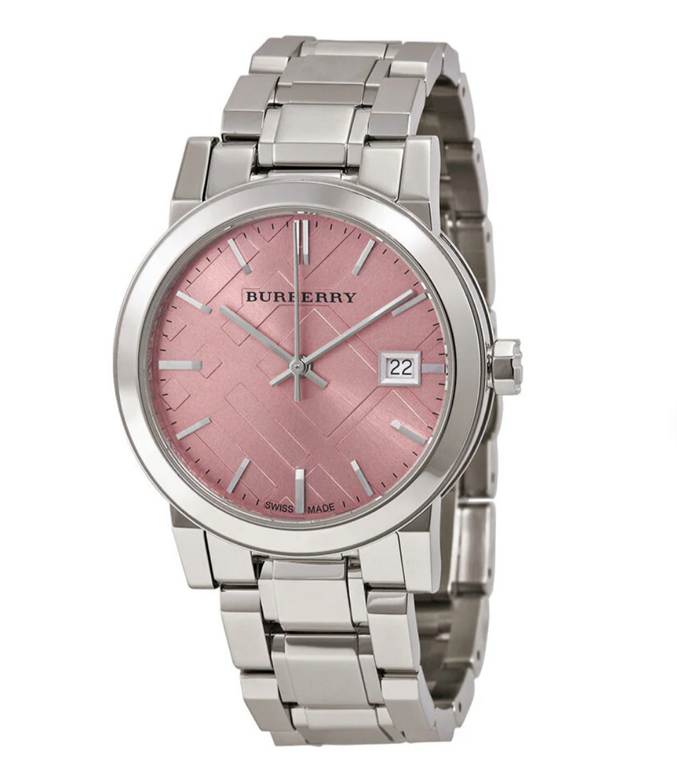 Burberry Ladies Watch Check Stamped 34mm Pink – Watches  display picture 1