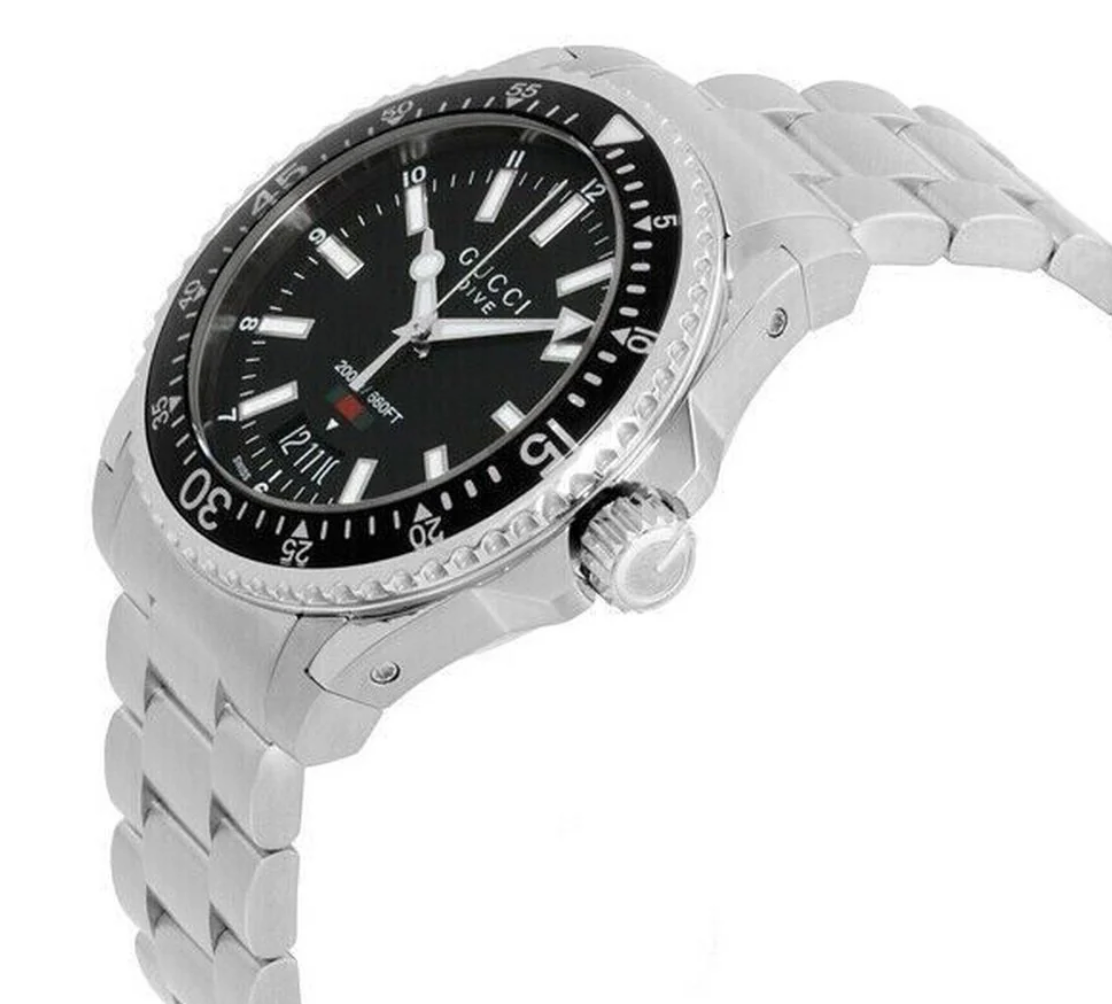 Gucci Watch Dive 40mm Black Silver YA136301A