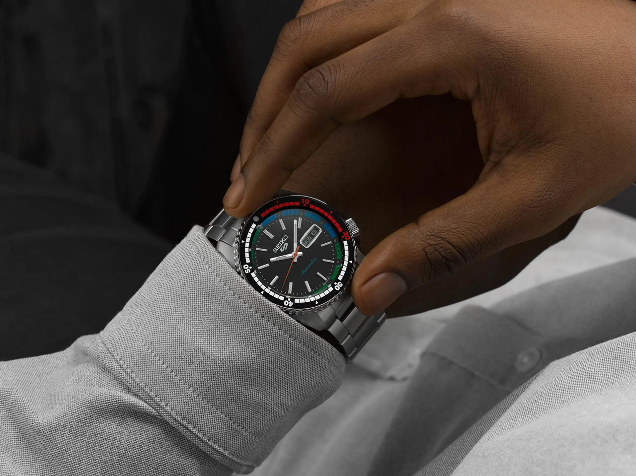 Seiko Men's Watch 5 Sports New Regatta Timer Black SRPK13K1