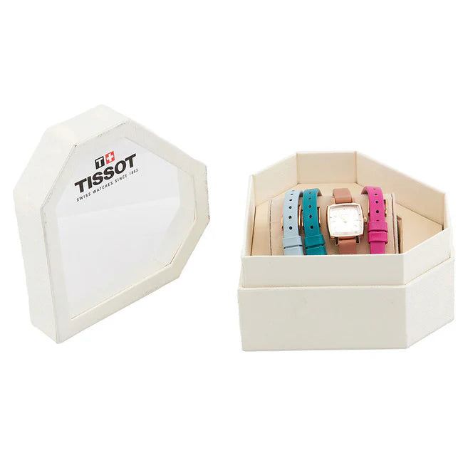 Tissot Women's Square Watch 20mm Lovely Summer Set Rose Gold