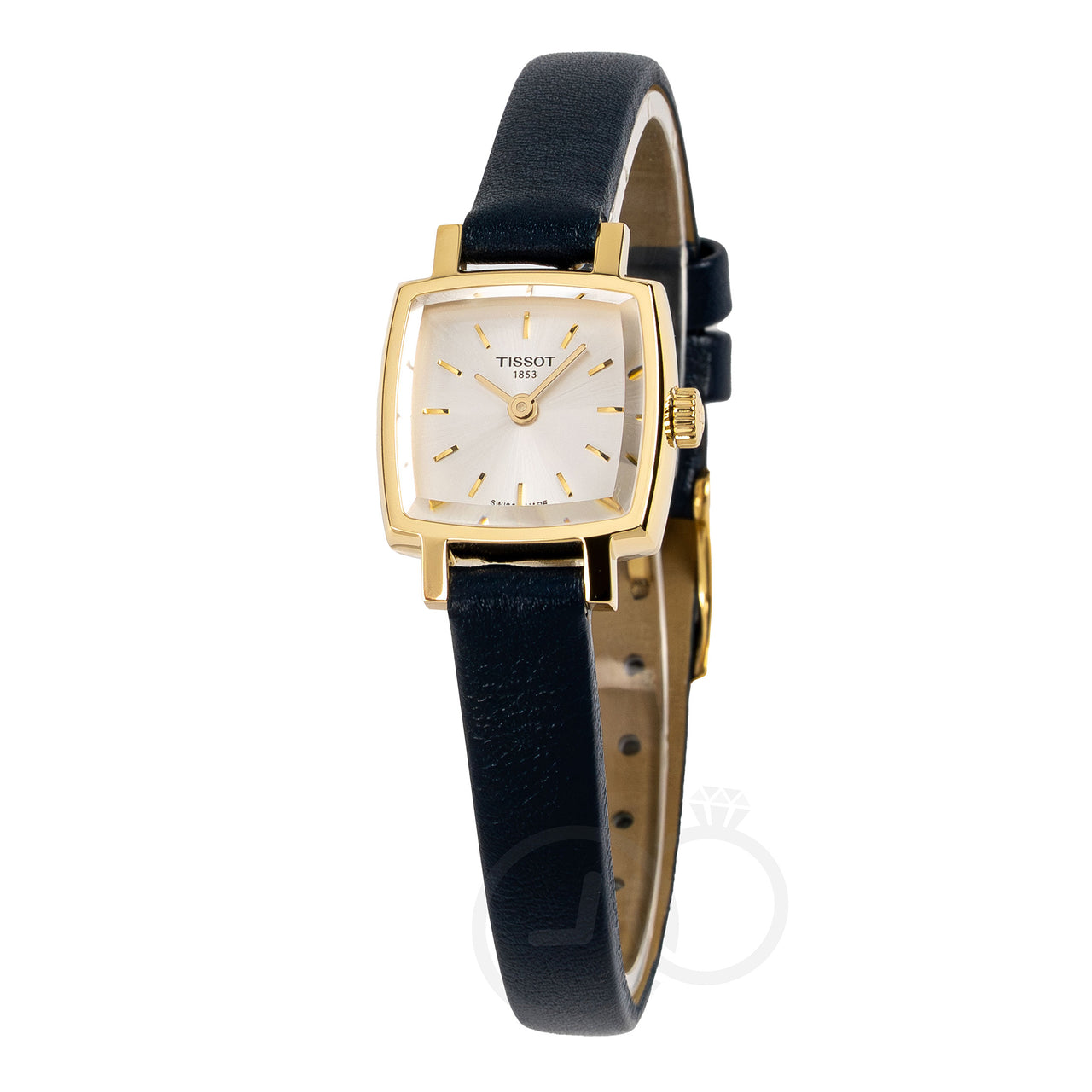 Tissot Lovely 20mm Gold Ladies' Navy Blue Square Watch T0581093603103