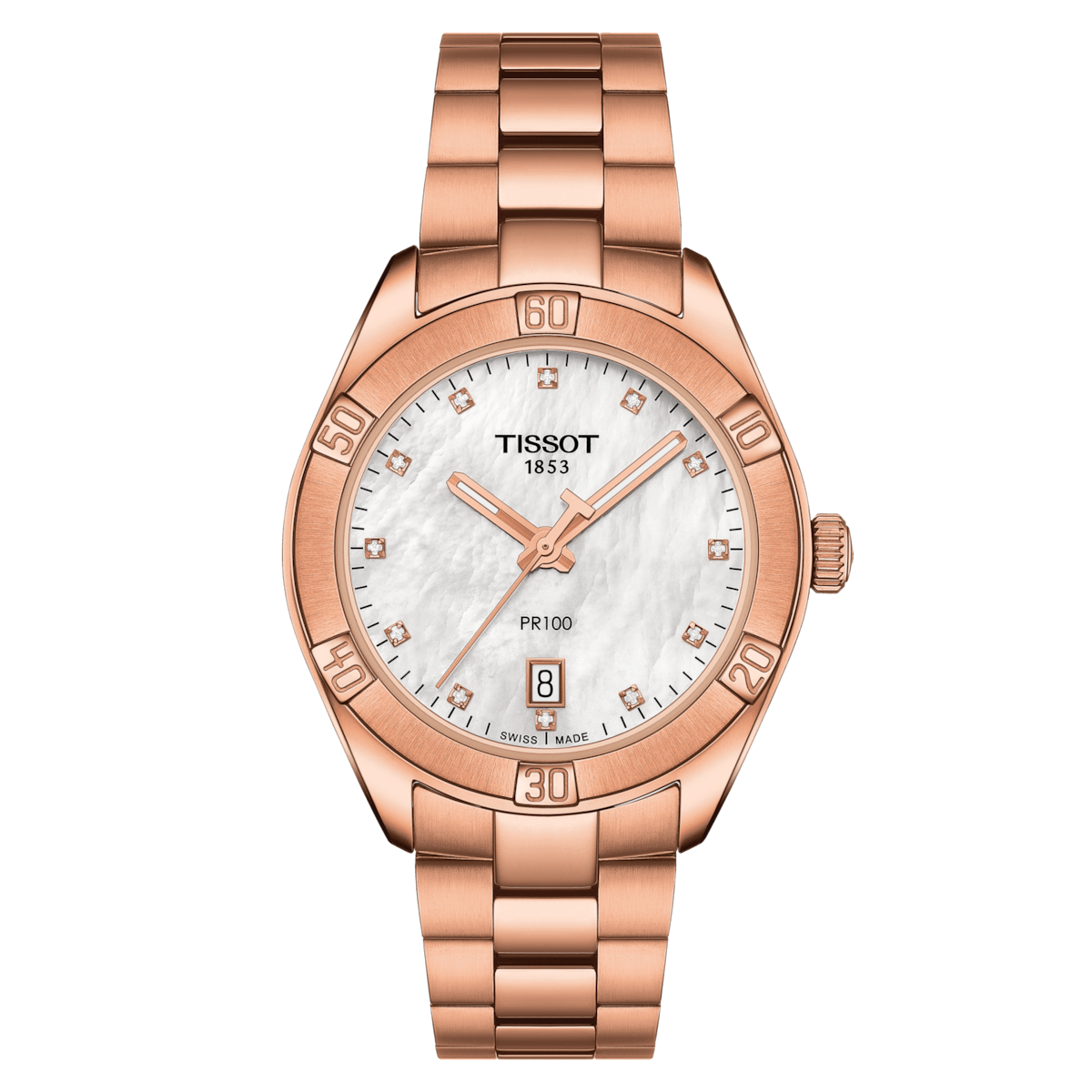 Tissot Ladies Watch PR 100 Classic 36mm  White Rose Gold T1019103311600