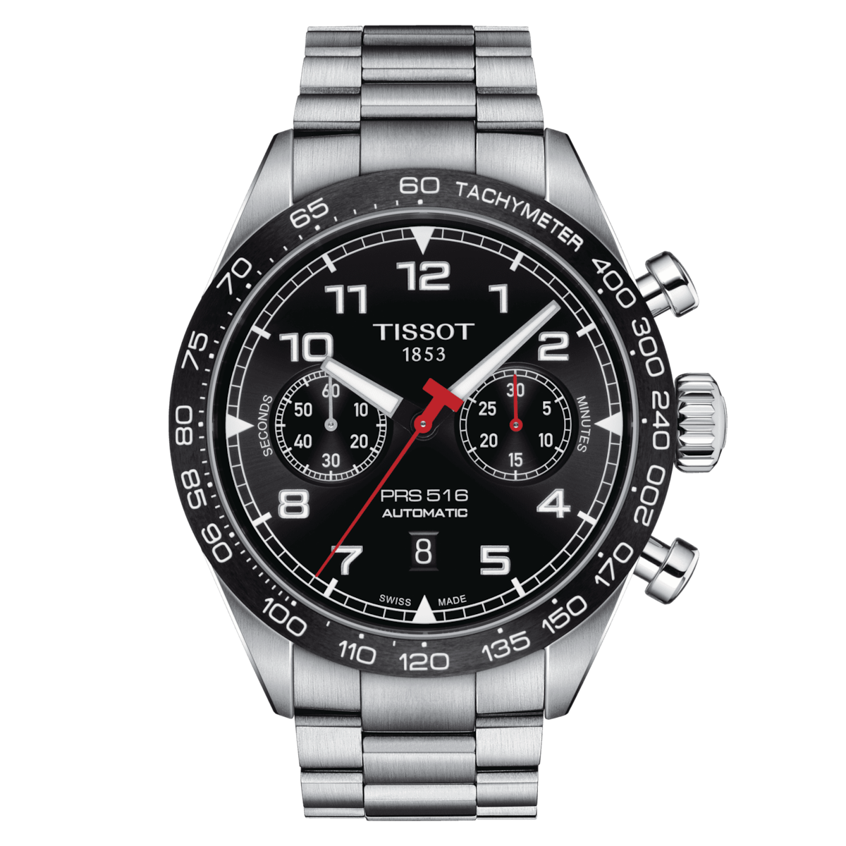 Tissot Men's Watch PRS 516 Automatic Chronograph 45mm Steel Black T1316271105200